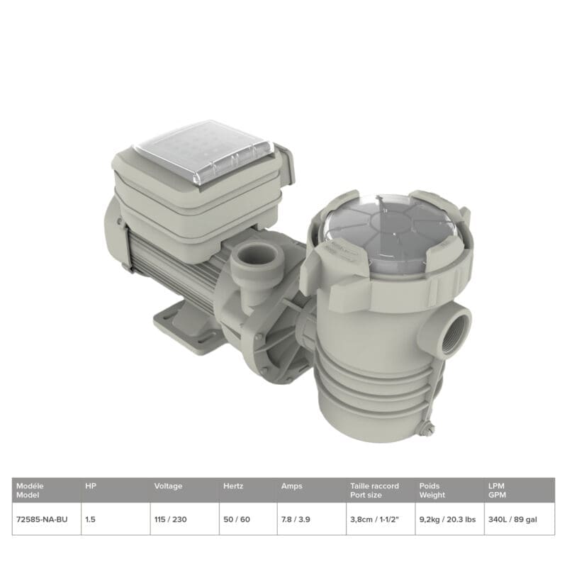 Above ground pump 1,5 HP variable speed